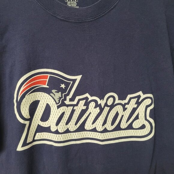 Patriots Reebok Tee Shirt Dark Blue Mens Medium Cotton NFL Fan Football USA - Picture 3 of 7